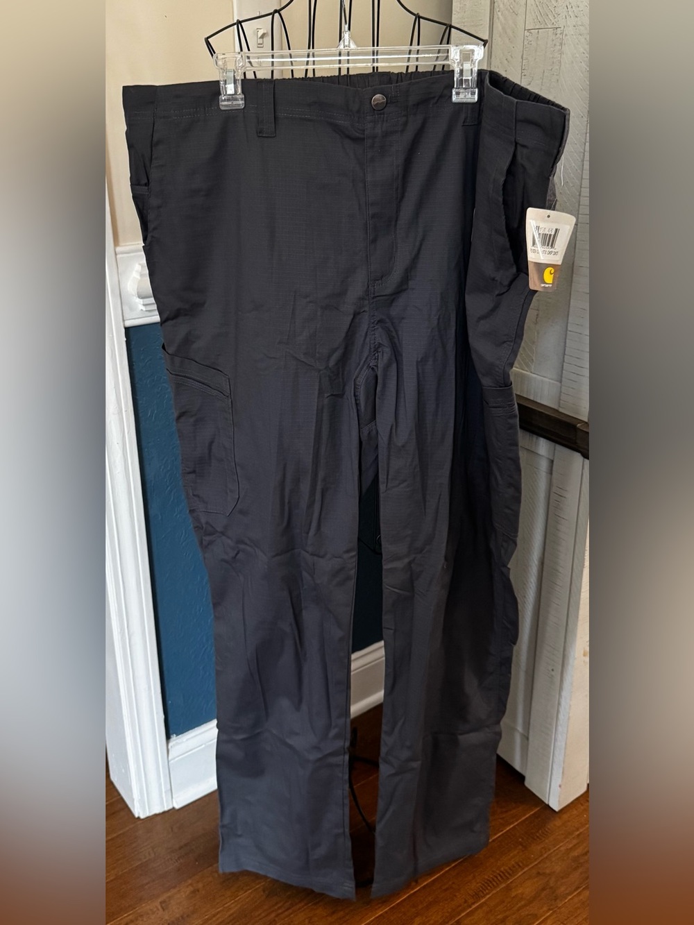 Carhartt Men's Dark Pewter Gray Cargo Work Pants 3XT 3X Tall Scrub Rugged C56418